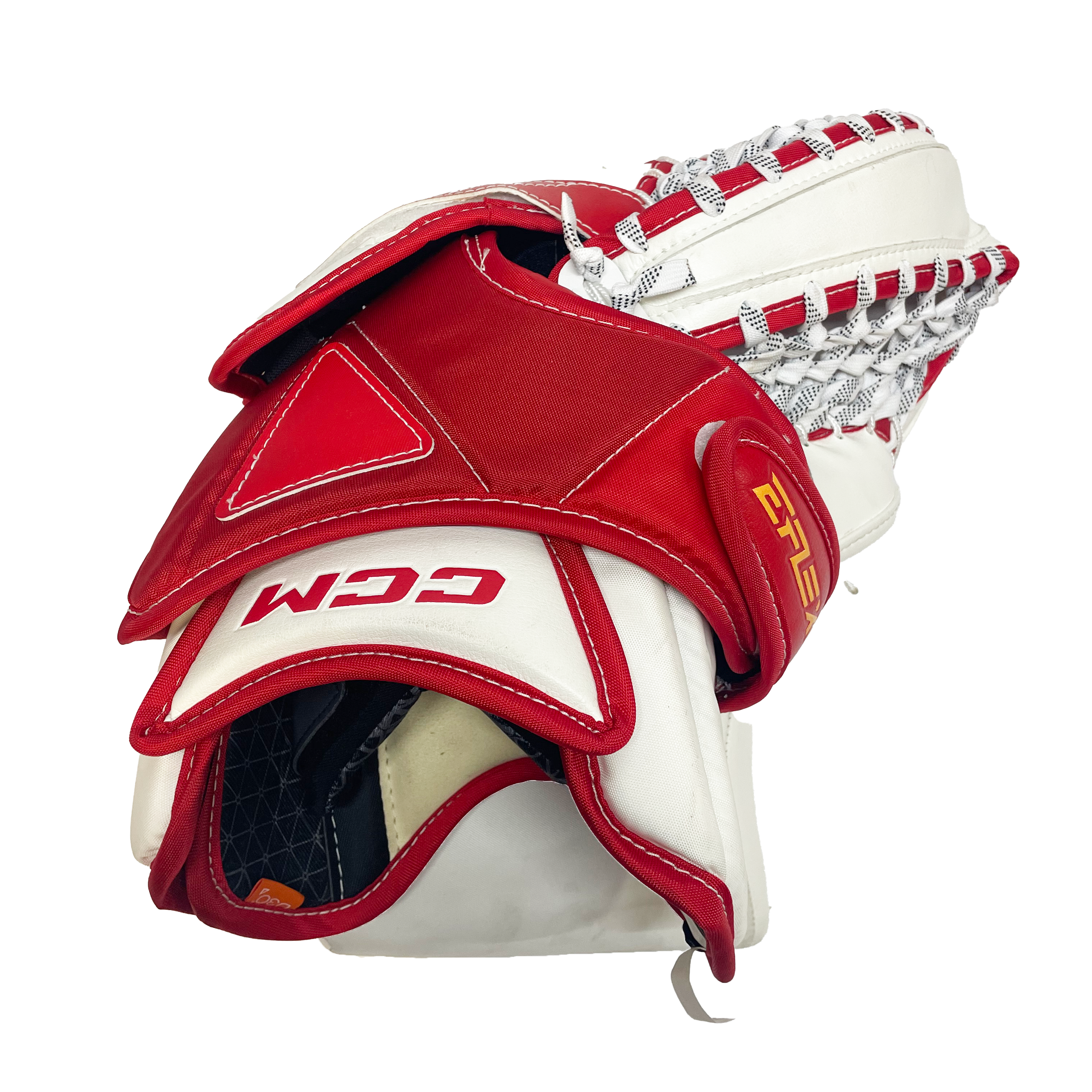 CCM Extreme Flex 6 - Gant de gardien de but professionnel de la LNH - Jacob Markstrom (blanc/rouge/jaune)